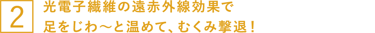 光電子繊維の遠赤外線効果で足をじわ～と温めて、むくみ撃退！